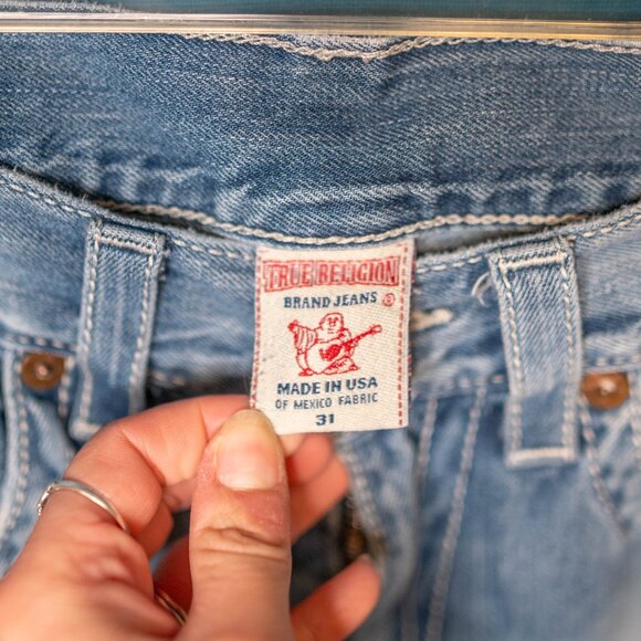 True Religion Joey Super T Bootcut h Distressed Jeans Made in USA, 31 - Picture 4 of 10